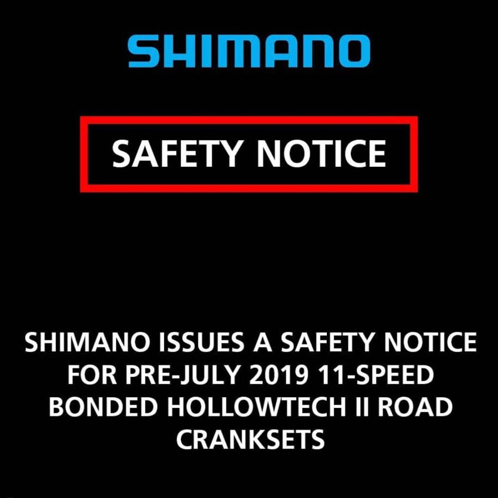 Shimano crank inspection programme